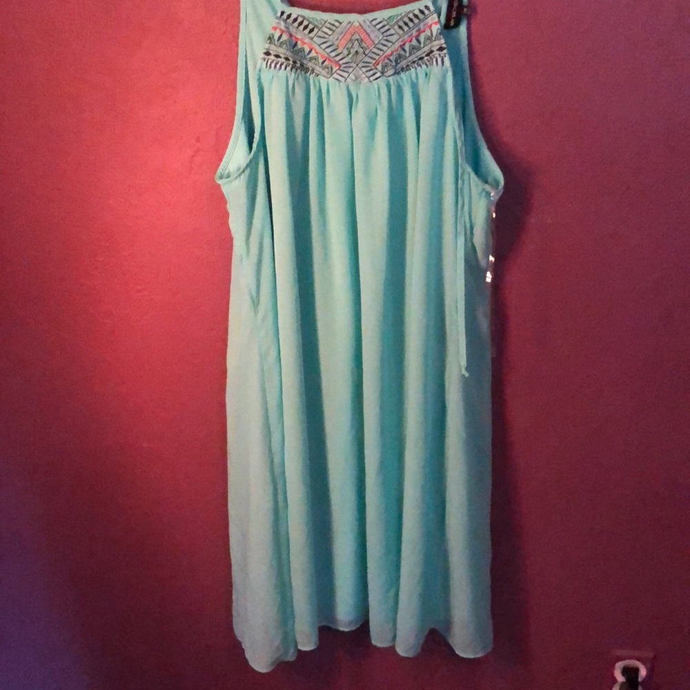 Mint Highneck Swing Dress